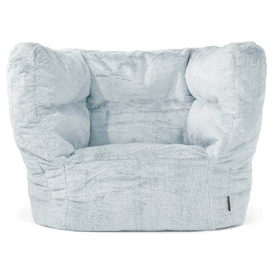 Albert Bean Bag Armchair 2.0 - Fluffy Faux Fur Rabbit Dusty Blue 01