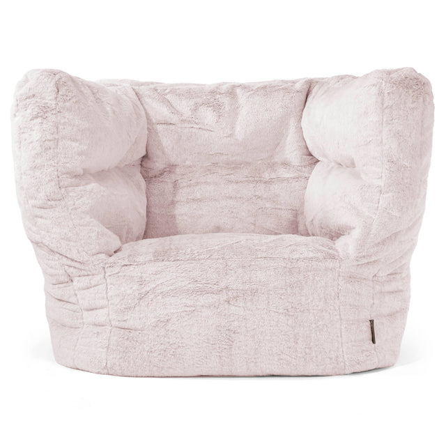 Albert Bean Bag Armchair 2.0 - Fluffy Faux Fur Rabbit Dusty Pink 01