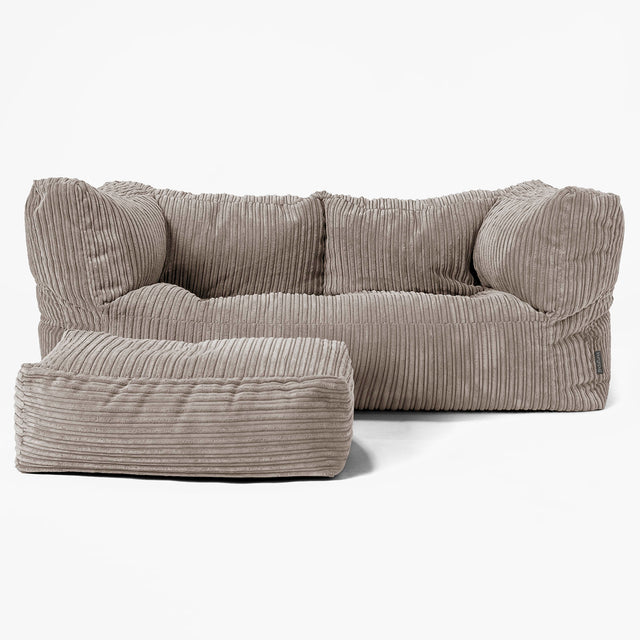 The 2 Seater Albert Sofa Bean Bag - Cord Dovetail Grey 02
