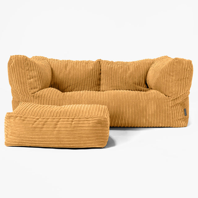 The 2 Seater Albert Sofa Bean Bag - Cord Golden Honey 02