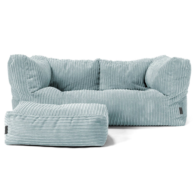 The 2 Seater Albert Sofa Bean Bag - Cord Mint Green 02