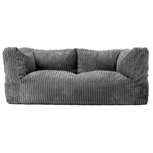 The 2 Seater Albert Sofa Bean Bag - Cord Slate Grey 01