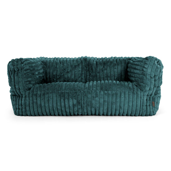 The 2 Seater Albert Sofa Bean Bag - Ultra Plush Cord Teal 01