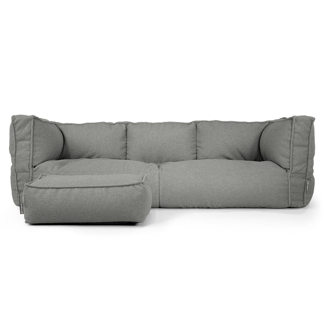 The 3 Seater Albert Sofa Bean Bag - Boucle Grey