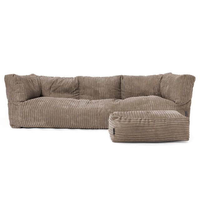 The 3 Seater Albert Sofa Bean Bag - Cord Dovetail Grey 02
