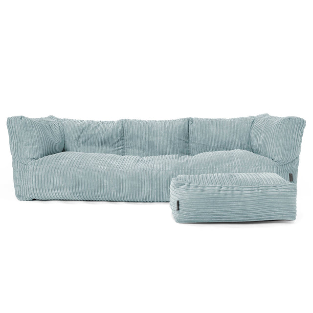 The 3 Seater Albert Sofa Bean Bag - Cord Mint Green 02