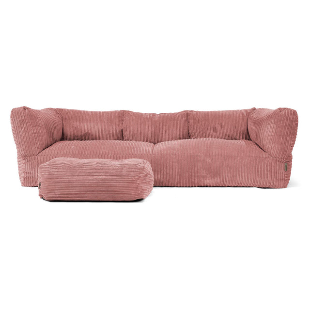 The 3 Seater Albert Sofa Bean Bag - Cord Peach 02