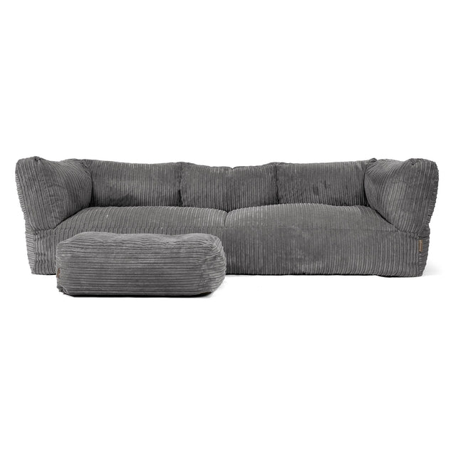The 3 Seater Albert Sofa Bean Bag - Cord Slate Grey 02