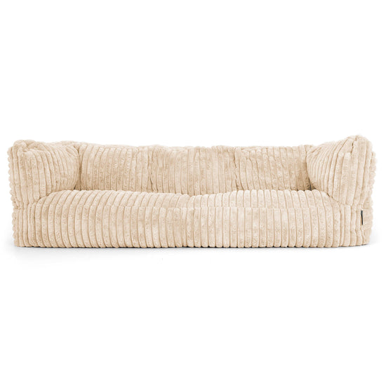 The 3 Seater Albert Sofa Bean Bag - Ultra Plush Cord Cream 01