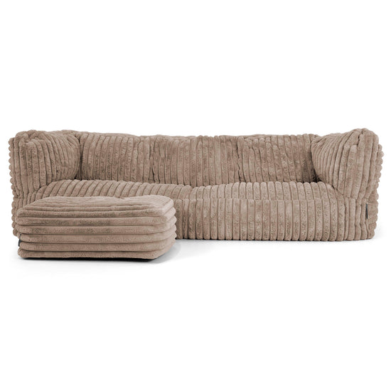 The 3 Seater Albert Sofa Bean Bag - Ultra Plush Cord Minky 02