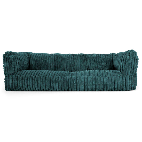 The 3 Seater Albert Sofa Bean Bag - Ultra Plush Cord Teal 01