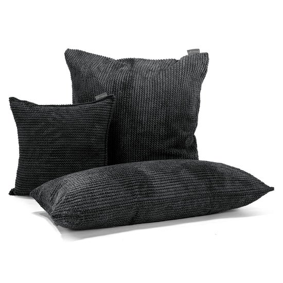 XL Rectangular Support Cushion Cover 40 x 70cm - Pom Pom Black 03