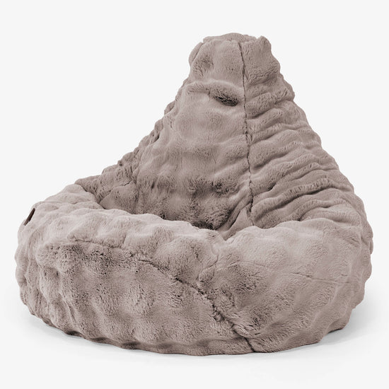 Highback Bean Bag Chair - Bubble Faux Fur Mink 01