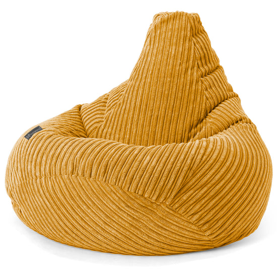Highback Bean Bag Chair - Cord Golden Honey 02