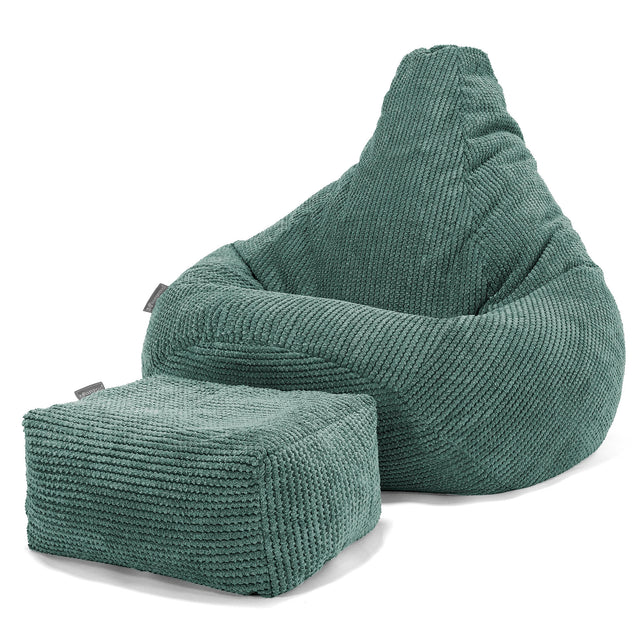 Highback Bean Bag Chair - Pom Pom Moss Green 01