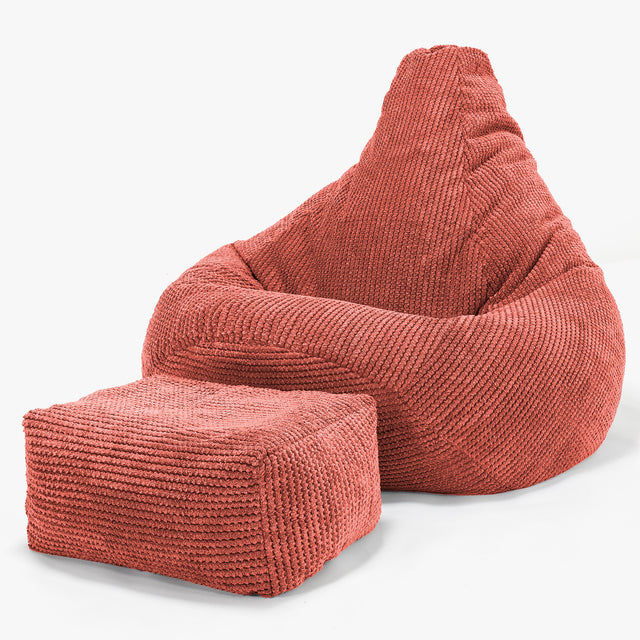 Highback Bean Bag Chair - Pom Pom Pumpkin Orange 01