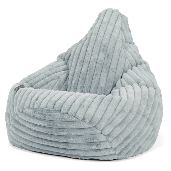 Highback Bean Bag Chair - Ultra Plush Cord Duck Egg Blue 02
