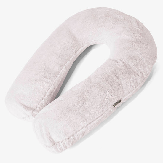 Hug Pillow - Fluffy Faux Fur Rabbit Dusty Pink 01