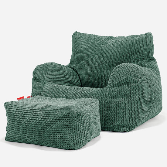 Josephine Bean Bag Armchair - Pom Pom Emerald Green 02
