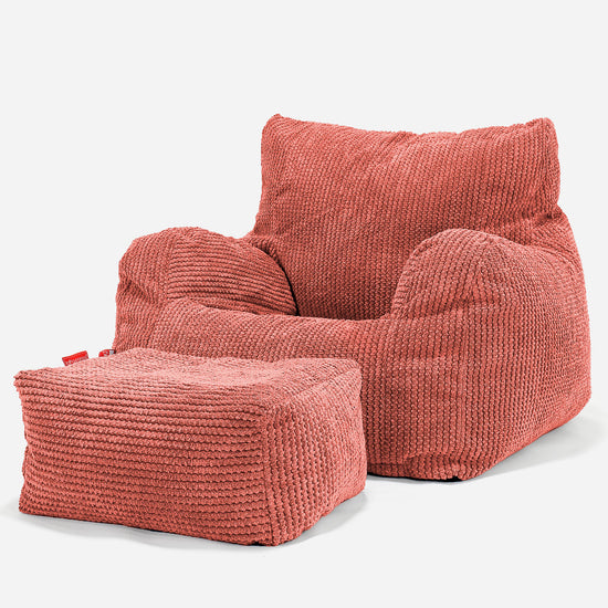 Josephine Bean Bag Armchair - Pom Pom Pumpkin Orange 02