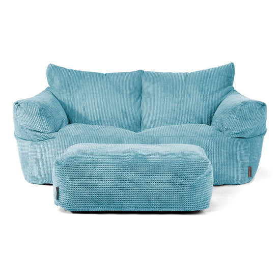 Josephine Sofa Bean Bag - Waffle Cord Aegean Blue 02