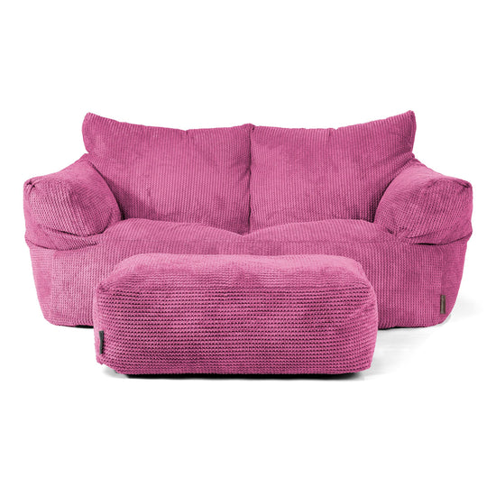 Josephine Sofa Bean Bag - Waffle Cord Pink 02