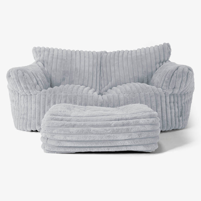 Josephine Sofa Bean Bag - Ultra Plush Cord Duck Egg Blue 02