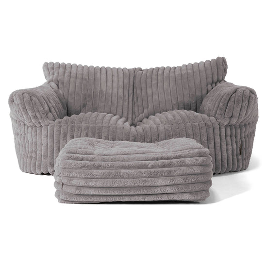 Josephine Sofa Bean Bag - Ultra Plush Cord Grey 02