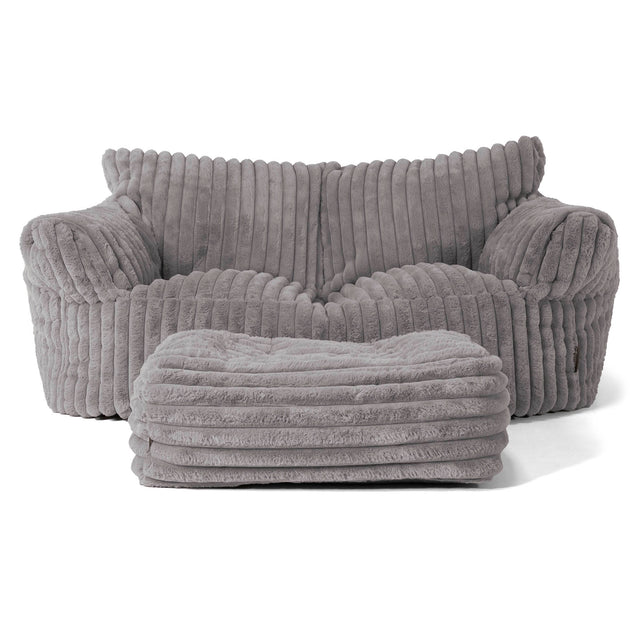 Josephine Sofa Bean Bag - Ultra Plush Cord Grey 02