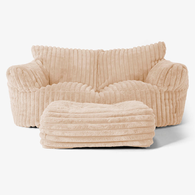 Josephine Sofa Bean Bag - Ultra Plush Cord Peach 02