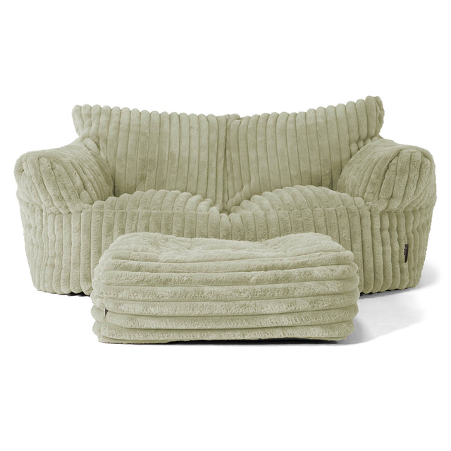 Josephine Sofa Bean Bag - Ultra Plush Cord Sage Green 02