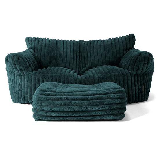 Josephine Sofa Bean Bag - Ultra Plush Cord Teal 02