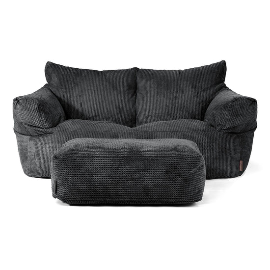 Josephine Sofa Bean Bag - Waffle Cord Black 02