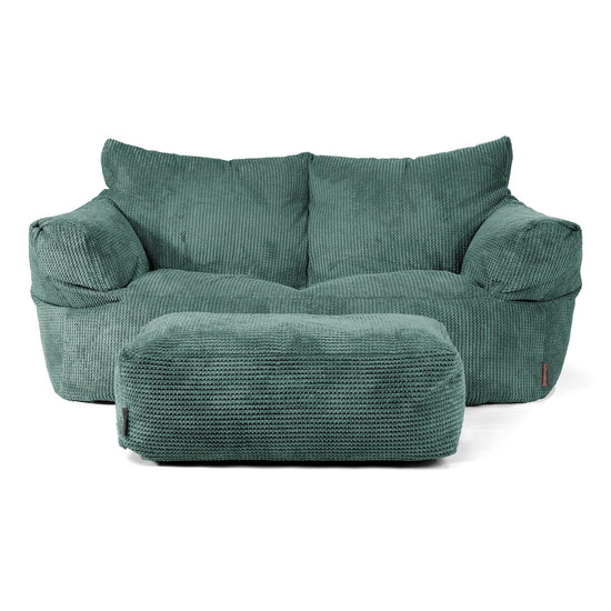 Josephine Sofa Bean Bag - Waffle Cord Emerald Green 02