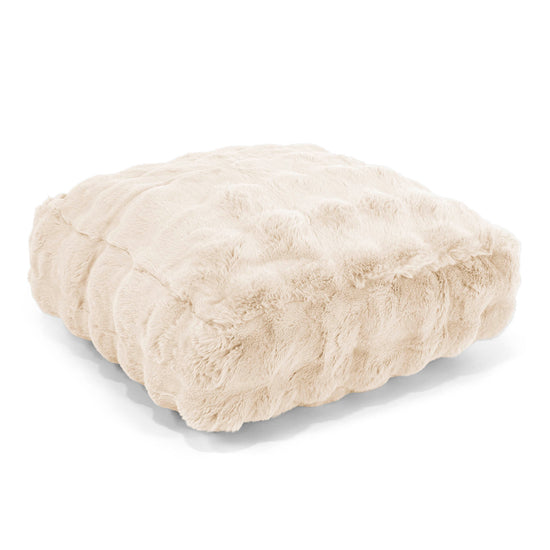 Large Floor Cushion - Bubble Faux Fur Cream 01