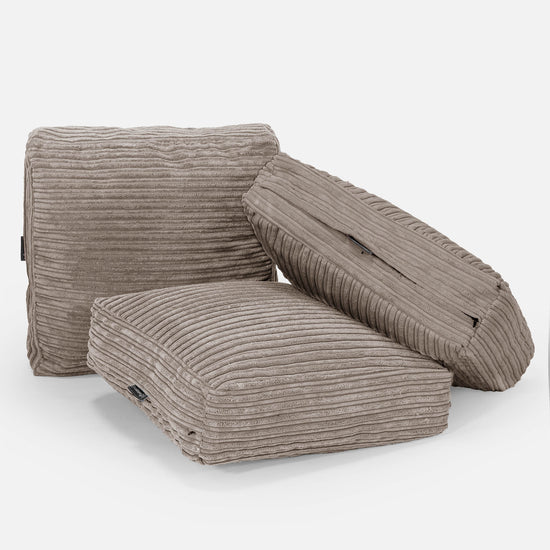 Large Floor Cushion - Cord Dovetail Grey 04