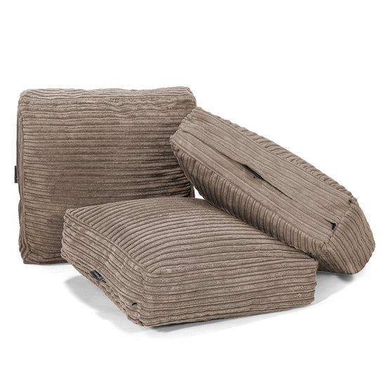 Large Floor Cushion - Cord Dovetail Grey 04