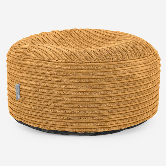 Large Round Footstool - Cord Golden Honey 01