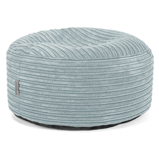 Large Round Footstool - Cord Mint Green 01