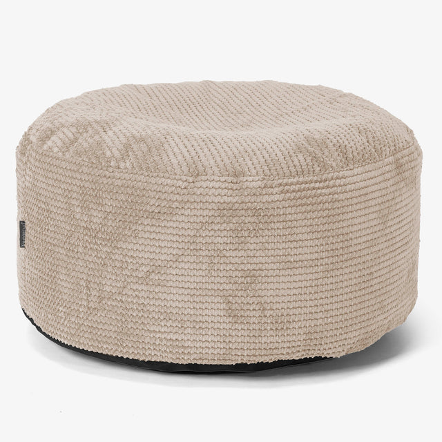Large Round Footstool - Pom Pom Ivory 01