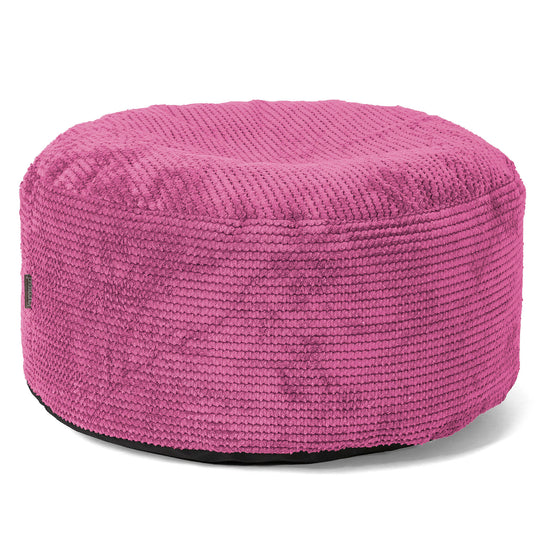 Large Round Footstool - Pom Pom Pink 01