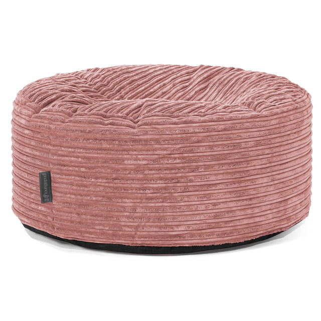 Large Round Pouffe - Cord Peach 01