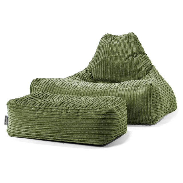 Lounger Beanbag - Cord Forest Green 02