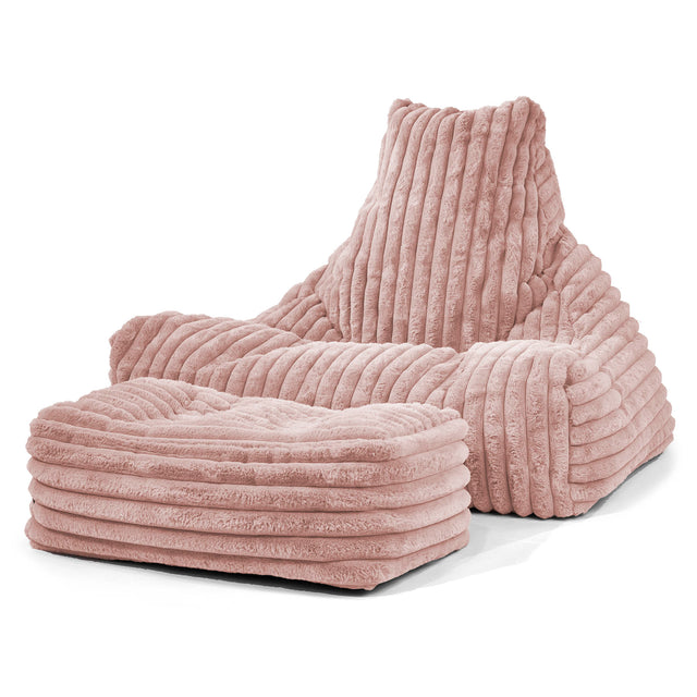 Lounger Beanbag - Ultra Plush Cord Dusty Pink 02