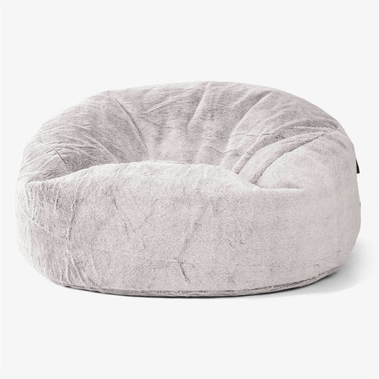 Mammoth Bean Bag Sofa - Fluffy Faux Fur Rabbit Light Grey 01