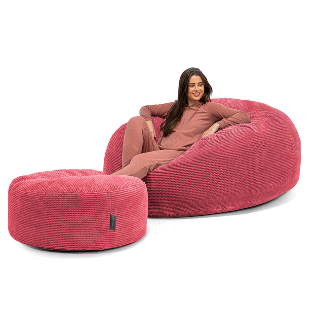 Mega Mammoth Bean Bag - Pom Pom Pastel Red 02