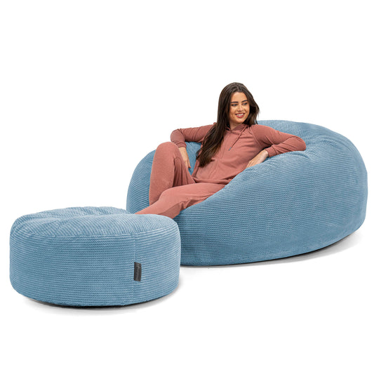 Mega Mammoth Bean Bag - Pom Pom Sky Blue 02