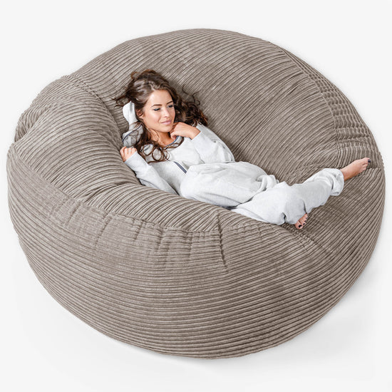 Mega Mammoth Bean Bag Sofa - Cord Dovetail Grey 01