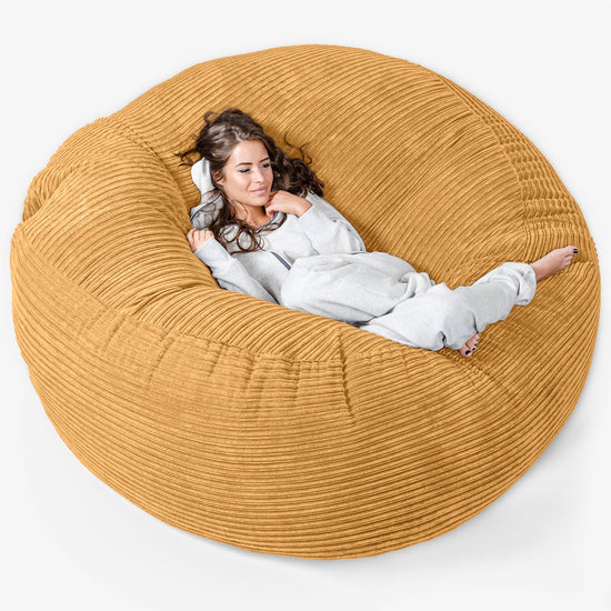 Mega Mammoth Bean Bag Sofa - Cord Golden Honey 01