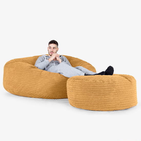 Mega Mammoth Bean Bag Sofa - Cord Golden Honey 02